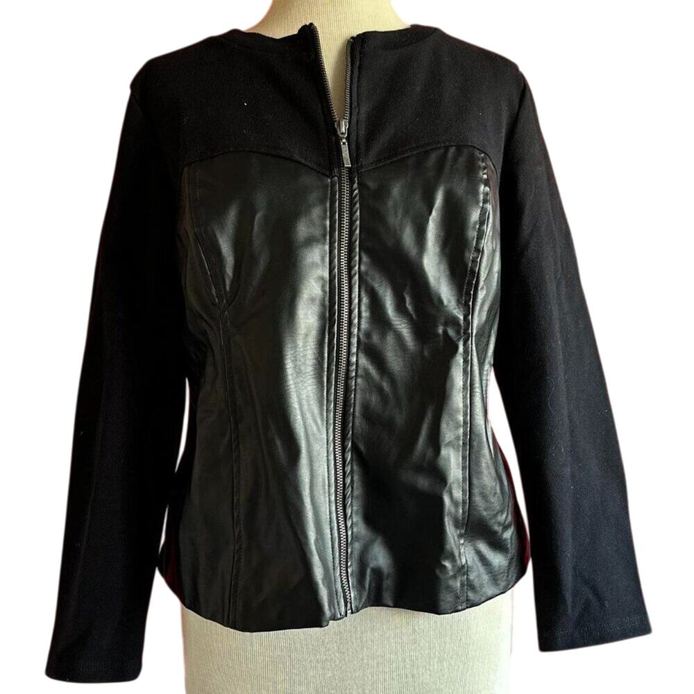 Womens Jacket Size XL Black Lightweight Winter Wear Biker Soft Goth